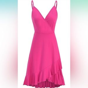 ULTRANICE Womens Summer Floral Wrap Ruffle Dress